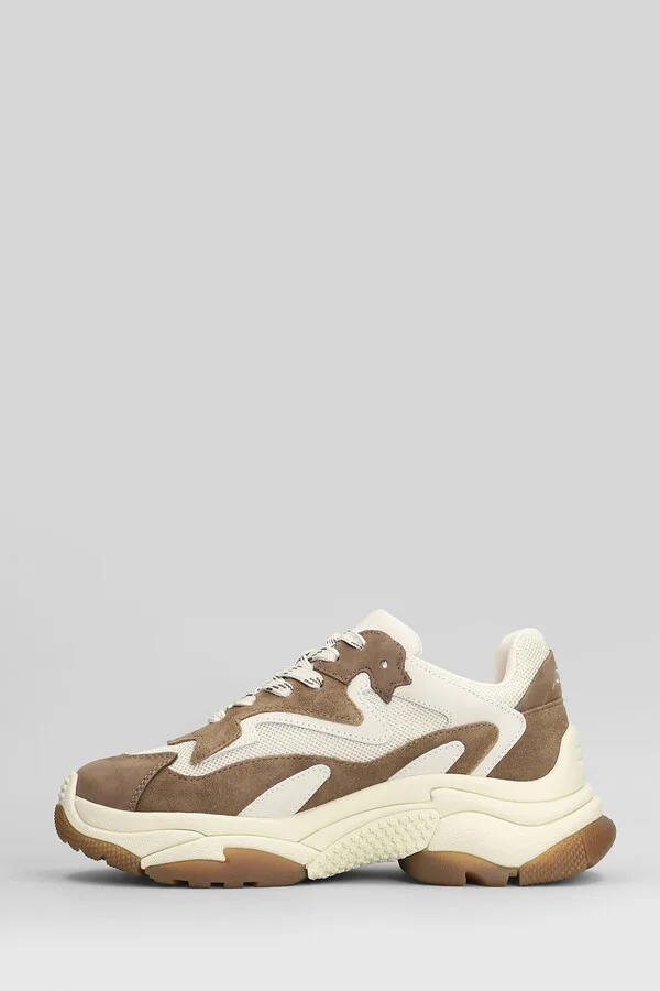 Addict Sneakers In Taupe Suede And Fabric - Image 3