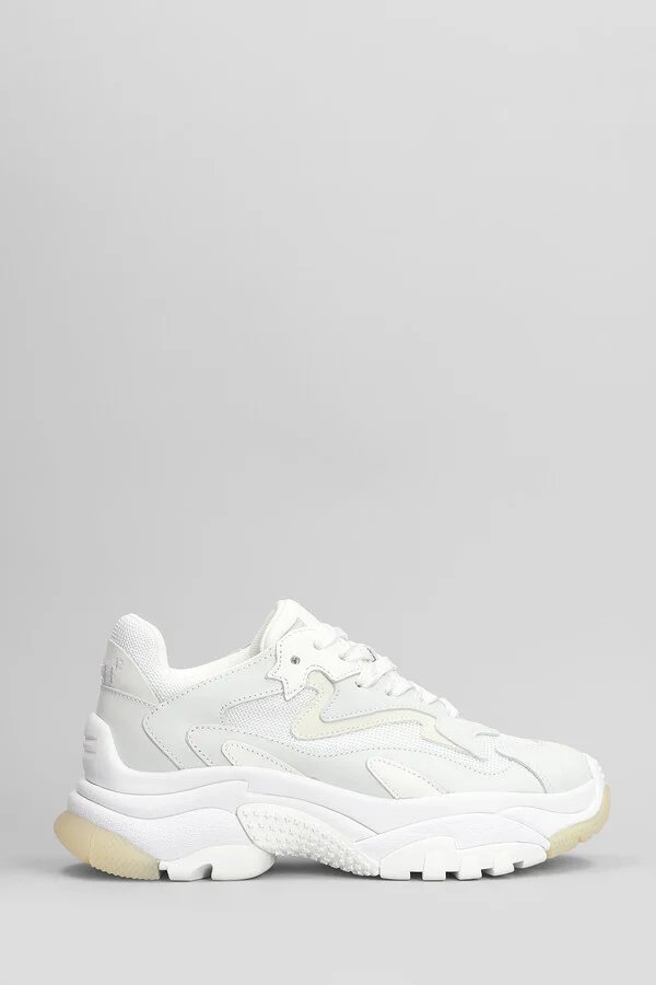 Addict Sneakers In White Leather And Fabric