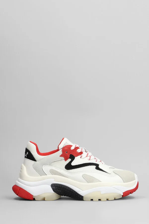 Addict Sneakers In White Leather And Fabric