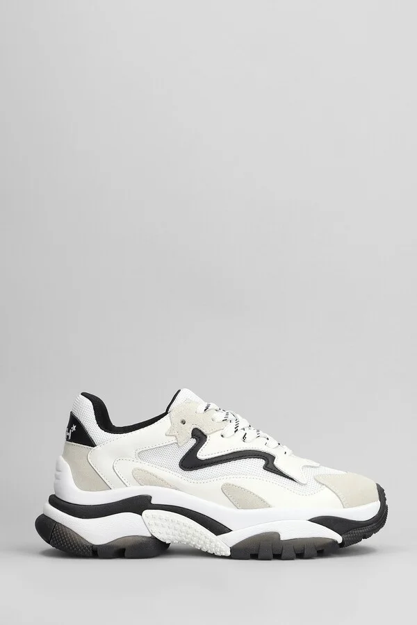 Addict Sneakers In White Leather And Fabric