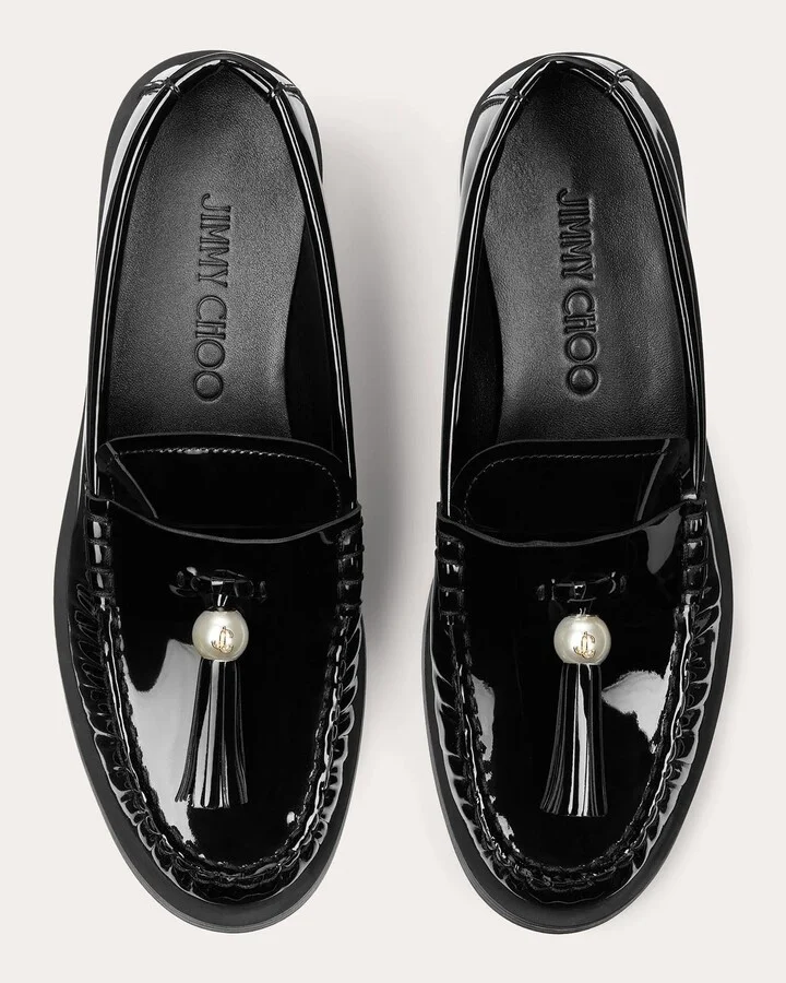 Addie Embellished Tasseled Patent-Leather Loafer - Image 4