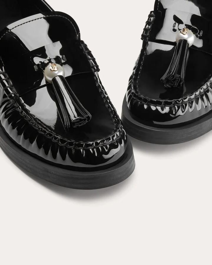 Addie Embellished Tasseled Patent-Leather Loafer - Image 6