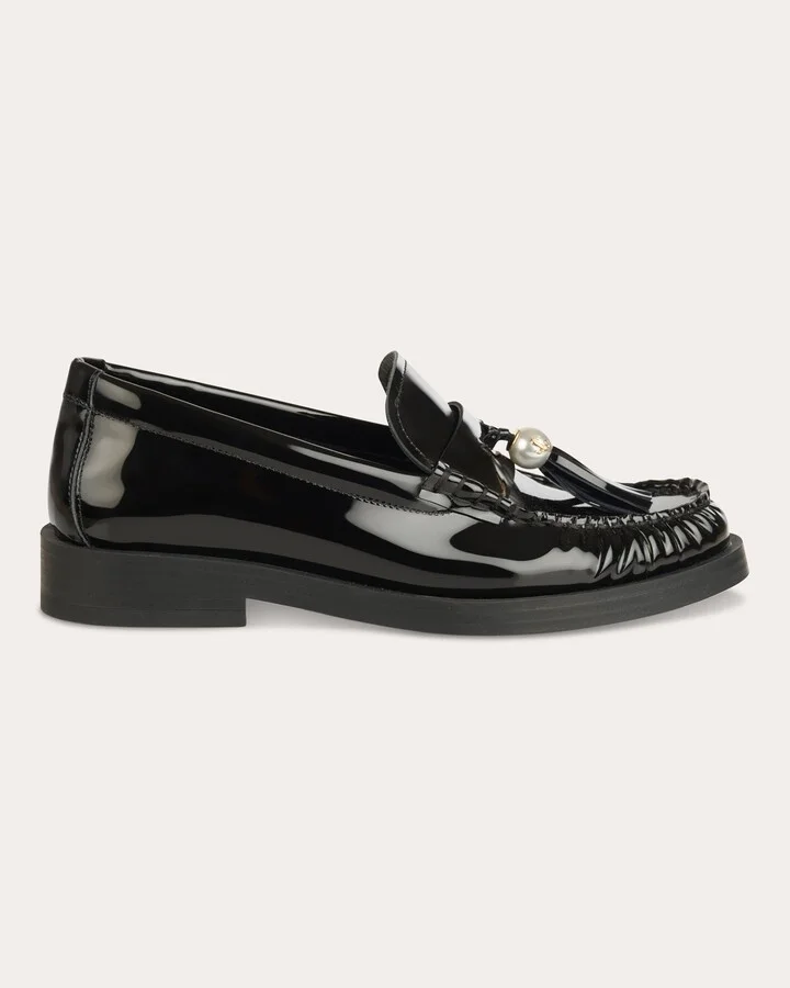 Addie Embellished Tasseled Patent-Leather Loafer