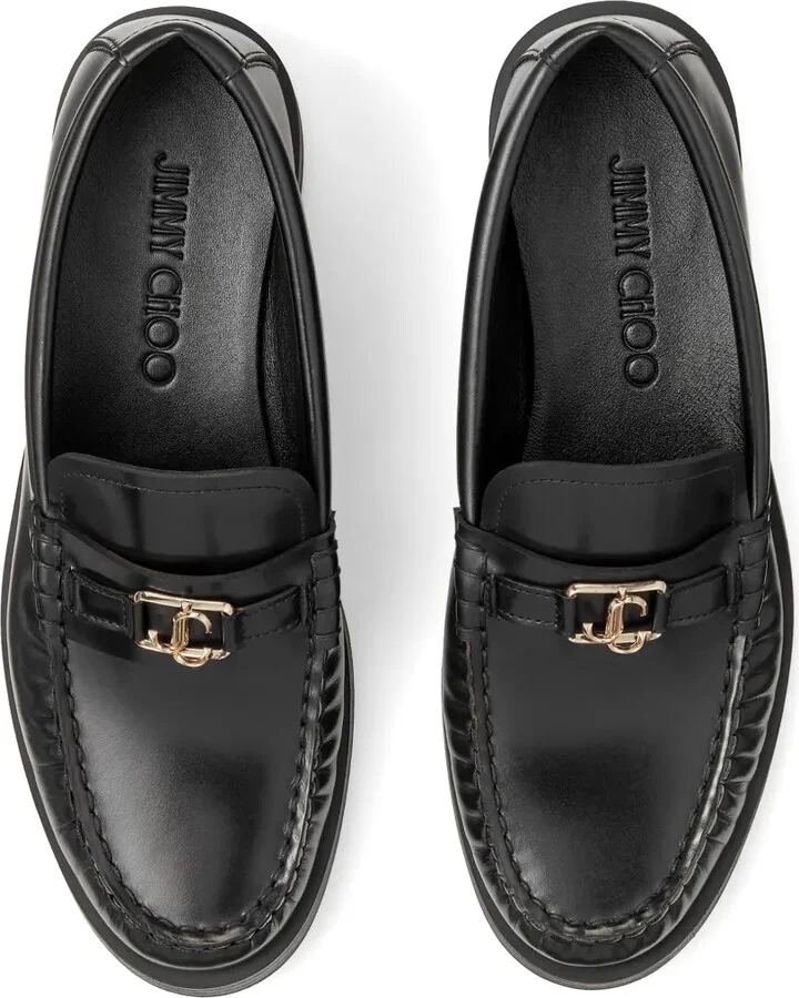 Addie logo-plaque leather loafers - Image 4