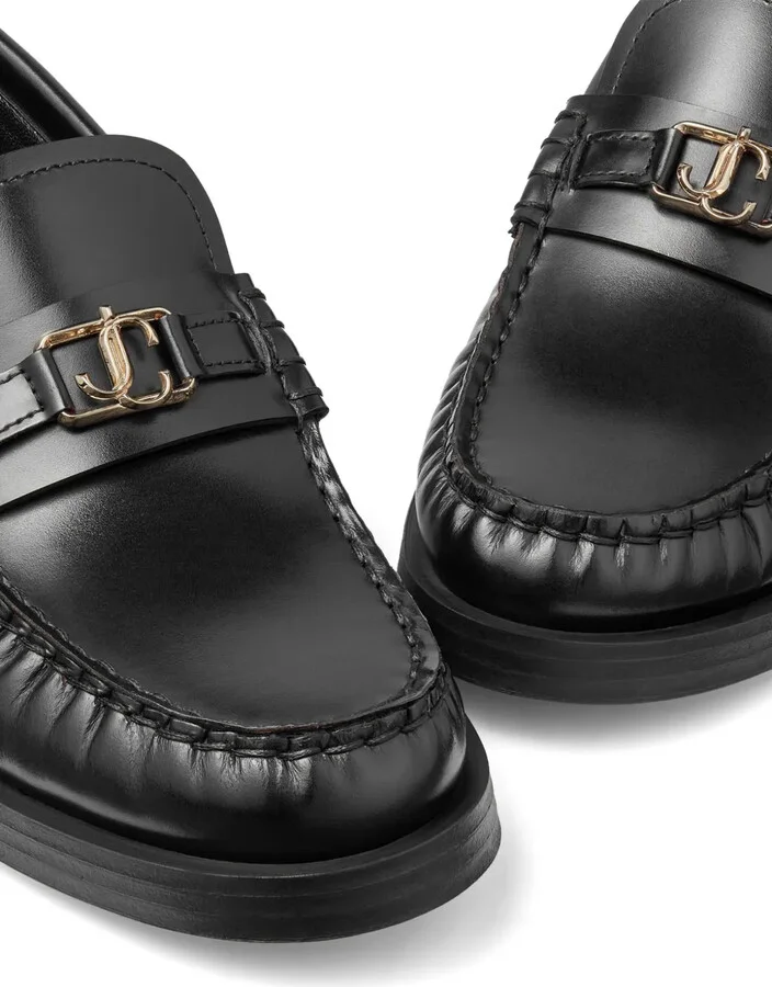 Addie logo-plaque leather loafers - Image 5