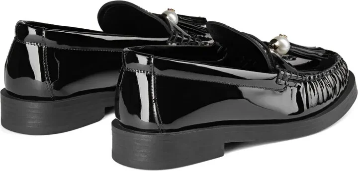 Addie pearl-embellished leather loafers - Image 2