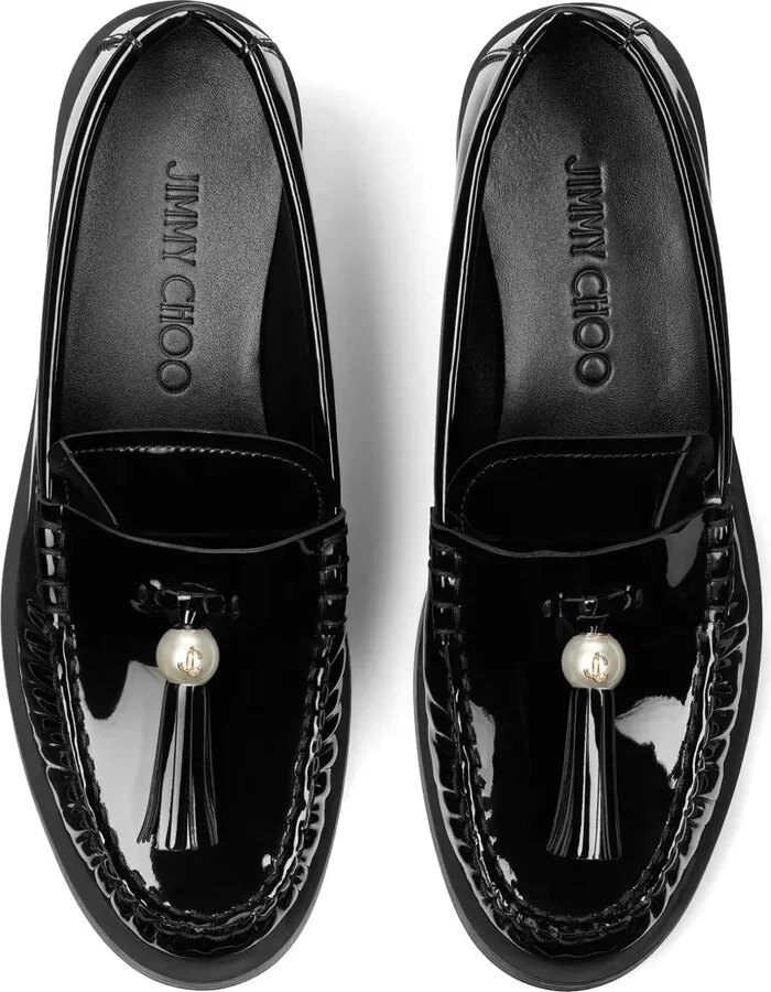 Addie pearl-embellished leather loafers - Image 3