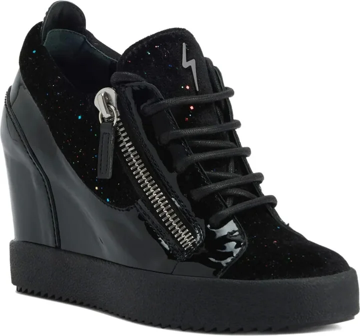 Addy Wedge glitter-panel sneakers - Image 2