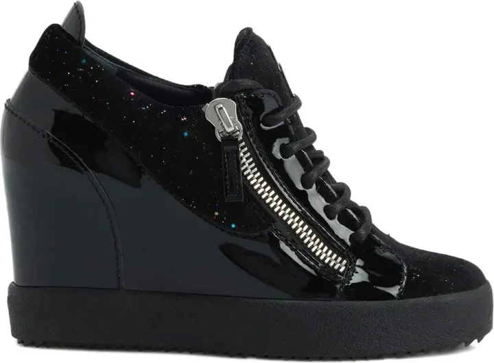 Addy Wedge glitter-panel sneakers - Image 5