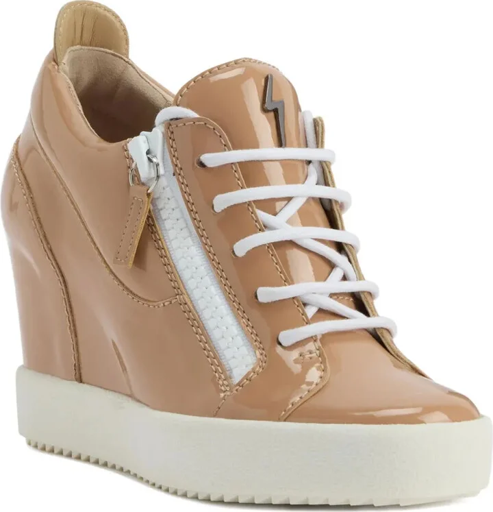 Addy Wedge patent-leather wedge trainers - Image 2