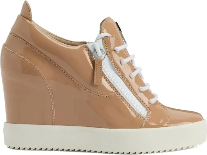 Addy Wedge patent-leather wedge trainers - Image 5