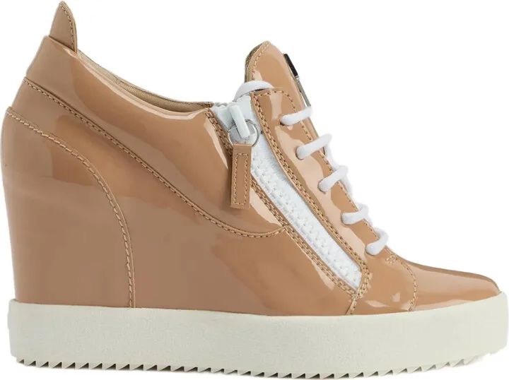 Addy Wedge patent-leather wedge trainers