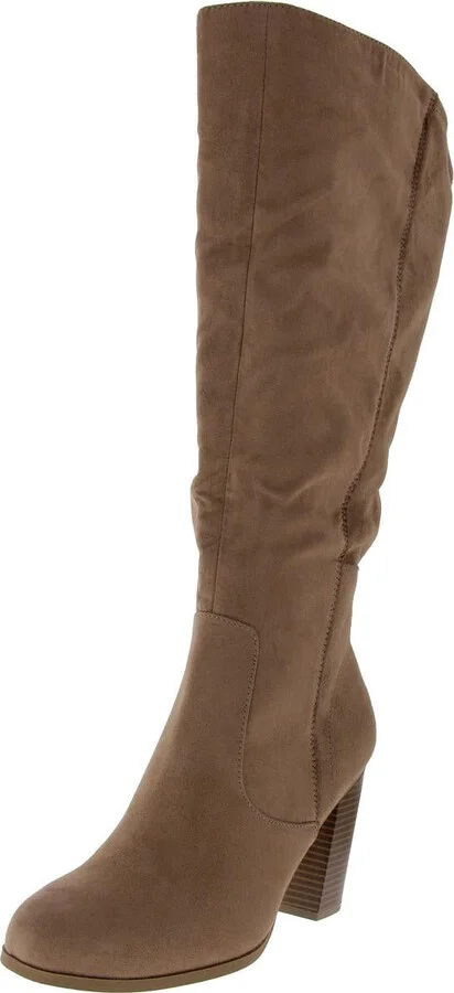 Addyy Womens Microsuede Pull On Knee-High Boots