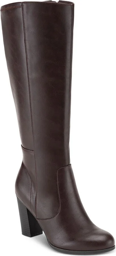 ADDYYXWC Womens Extra Wide Calf Manmade Knee-High Boots