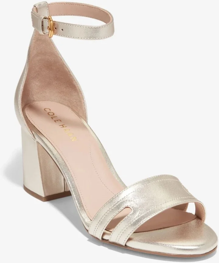 Adelaine W30232 Sandals Women's US 9 Gold Leather Ankle Strap ZPO1873