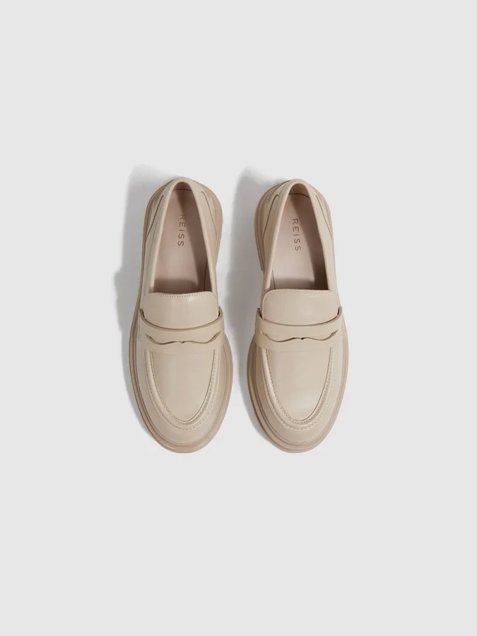 Adele Leather Chunky Cleated Loafers - Image 3