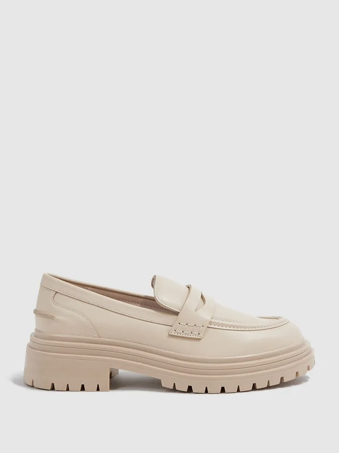 Adele Leather Chunky Cleated Loafers