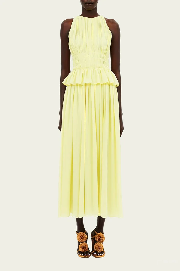 Adeline Midi Dress in Citron - Image 3