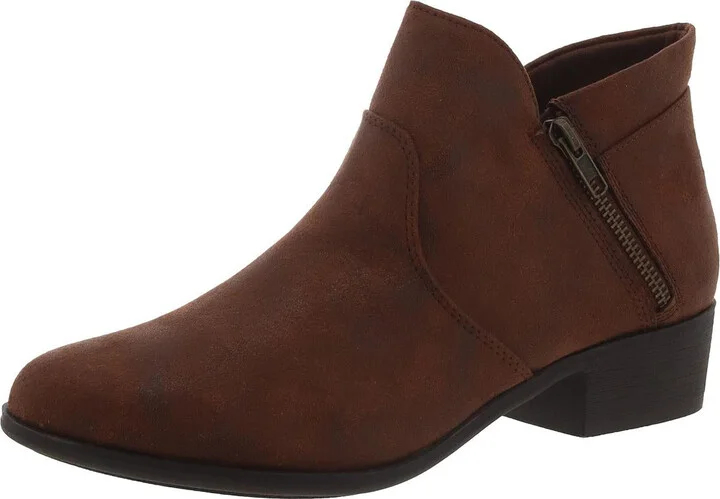 Adeline Womens Block Heel Almond Toe Ankle Boots