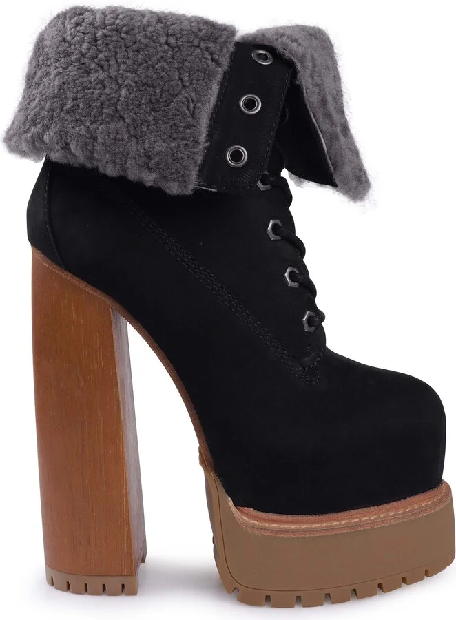 Aden Faux Shearling Lined Platform Bootie - Image 9