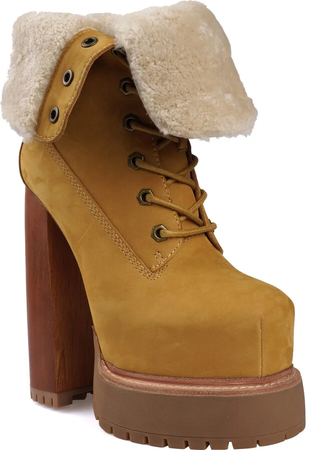 Aden Faux Shearling Lined Platform Bootie