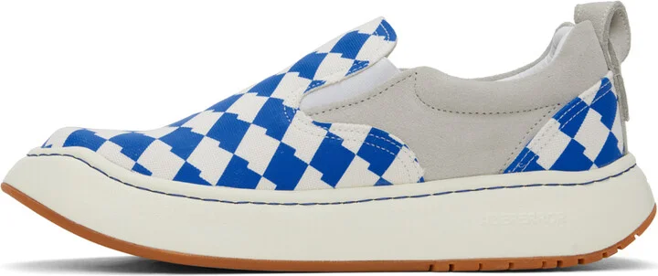ADER error Blue & White Log LAD Sneakers - Image 3