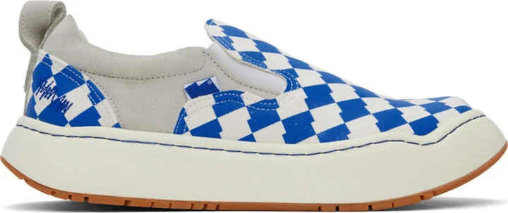 ADER error Blue & White Log LAD Sneakers
