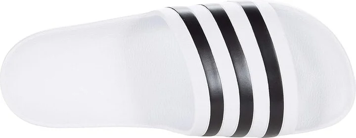 adidas Adilette Aqua Slides Athletic Shoes White/Black/White : Men's 7 - Women's 8 Medium, Synthetic - Image 2