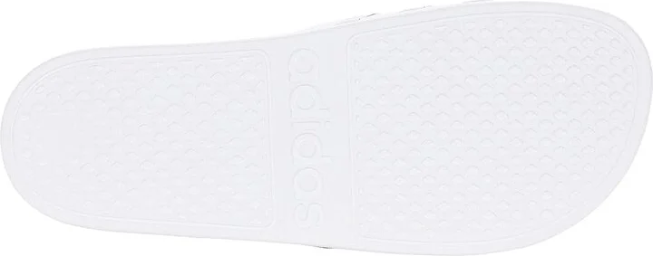 adidas Adilette Aqua Slides Athletic Shoes White/Black/White : Men's 7 - Women's 8 Medium, Synthetic - Image 3