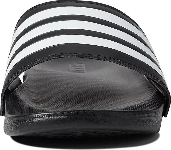 adidas Adilette Comfort Athletic Shoes Black/White/Black 3 : Men's 12 - Women's 13 Medium, Synthetic - Image 2