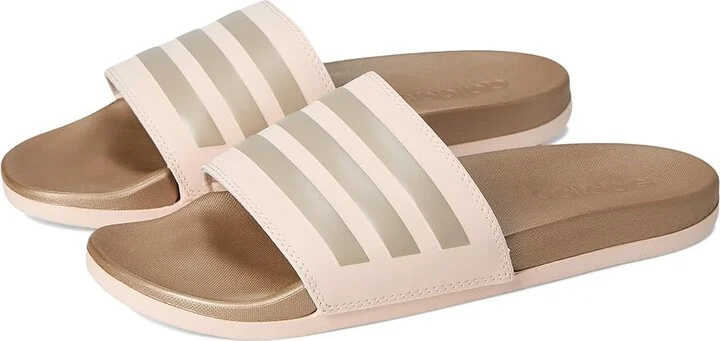adidas Adilette Comfort Women's Sandals Wonder Quartz/Champagne Metallic/Champagne Metallic : 11 B - Medium, Synthetic