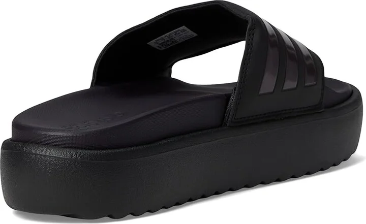 adidas Adilette Platform Slides Women's Sandals Black/Aurora Metallic/Aurora Black : 10 B - Medium - Image 4