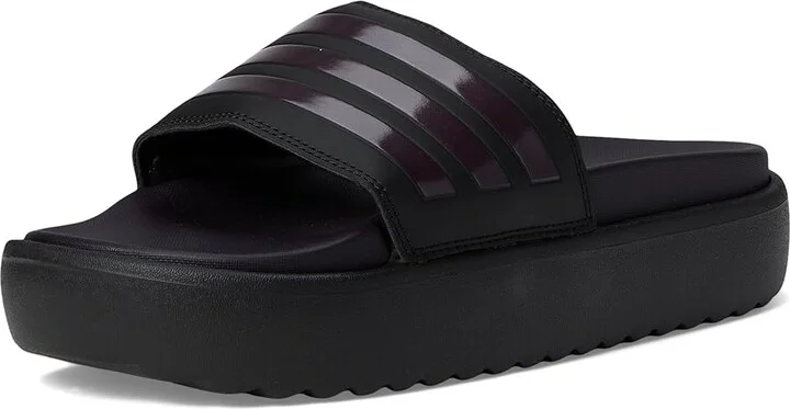 adidas Adilette Platform Slides Women's Sandals Black/Aurora Metallic/Aurora Black : 10 B - Medium - Image 5