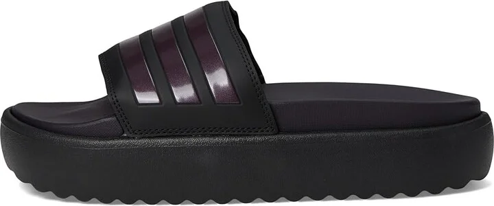 adidas Adilette Platform Slides Women's Sandals Black/Aurora Metallic/Aurora Black : 10 B - Medium - Image 6