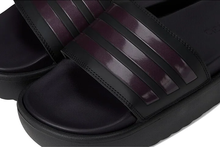 adidas Adilette Platform Slides Women's Sandals Black/Aurora Metallic/Aurora Black : 10 B - Medium - Image 7