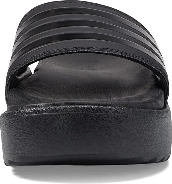 adidas Adilette Platform Slides Women's Sandals Black/Black/Black : 8 B - Medium, Synthetic - Image 2