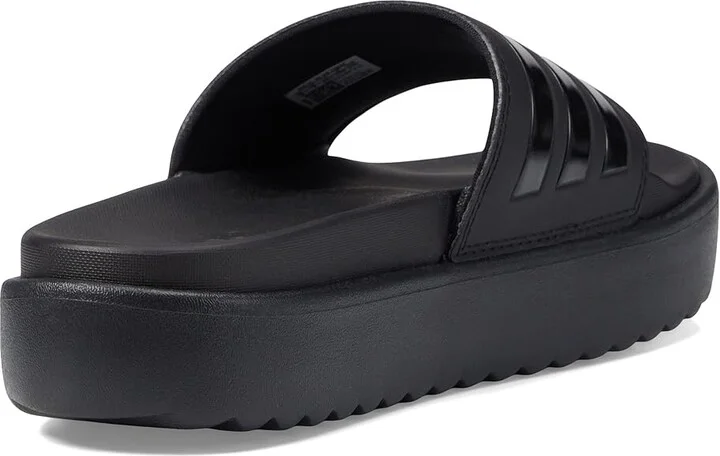 adidas Adilette Platform Slides Women's Sandals Black/Black/Black : 8 B - Medium, Synthetic - Image 4