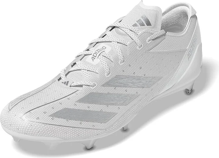 adidas adizero 13.0 Football Cleats Men's Shoes White/Silver Metallic/White : 13 D - Medium, Rubber/Synthetic