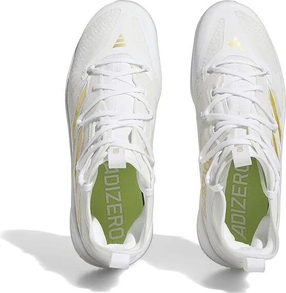 adidas Adizero Afterburner 9 NWV Turf Baseball Cleats Men's Shoes Footwear White/Gold Metallic/Footwear White : 17 D - Medium, Rubber - Image 2