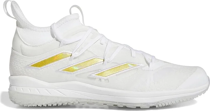 adidas Adizero Afterburner 9 NWV Turf Baseball Cleats Men's Shoes Footwear White/Gold Metallic/Footwear White : 17 D - Medium, Rubber - Image 6