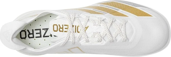 adidas Adizero Electric Football Cleats Men's Shoes White/Gold Metallic/White : 17 D - Medium, Synthetic - Image 2