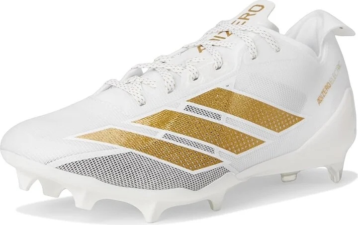 adidas Adizero Electric Football Cleats Men's Shoes White/Gold Metallic/White : 17 D - Medium, Synthetic - Image 5