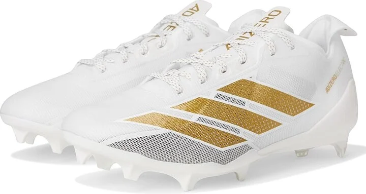 adidas Adizero Electric Football Cleats Men's Shoes White/Gold Metallic/White : 17 D - Medium, Synthetic