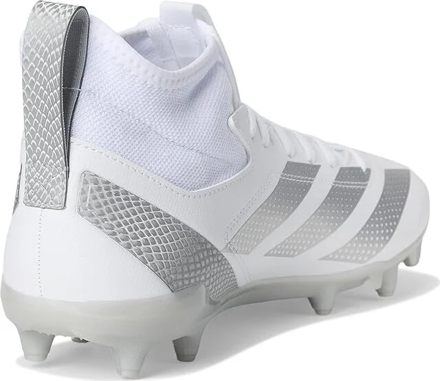 adidas Adizero Impact.2 Football Cleats Men's Cleated Shoes White/Silver Metallic/White : 10 D - Medium, Rubber - Image 4