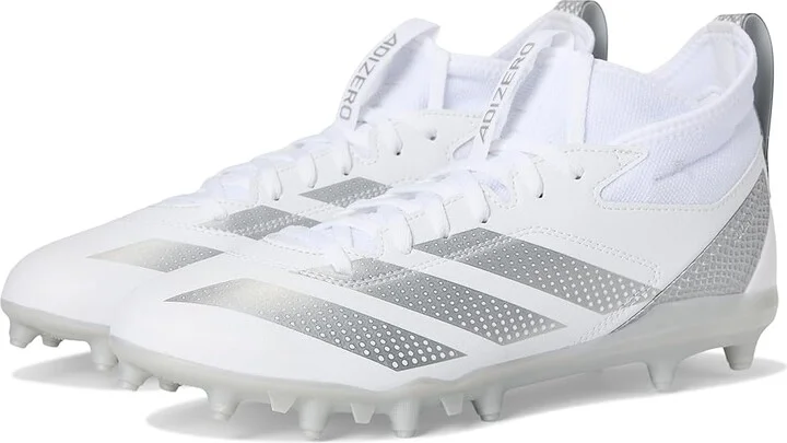 adidas Adizero Impact.2 Football Cleats Men's Cleated Shoes White/Silver Metallic/White : 10 D - Medium, Rubber