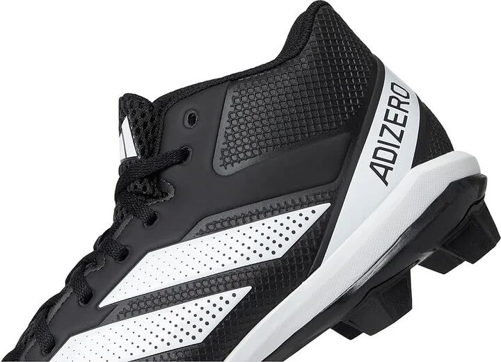adidas Adizero Impact.2 Molded Rubber Football Cleats Men's Cleated Shoes Black/White/Black : 12.5 D - Medium, Synthetic - Image 7