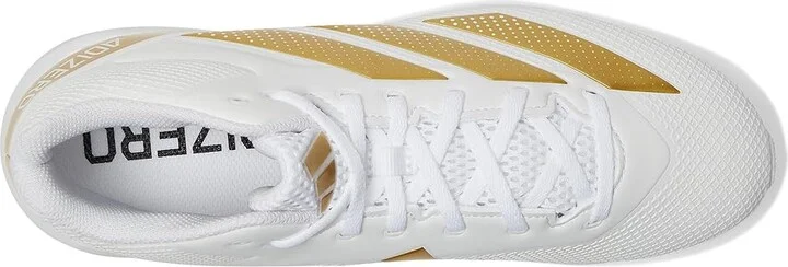 adidas Adizero Impact.2 Molded Rubber Football Cleats Men's Cleated Shoes White/Gold Metallic/White : 8.5 D - Medium, Synthetic - Image 2