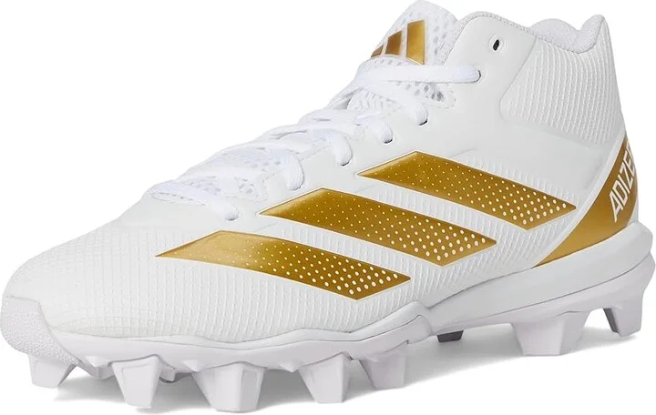 adidas Adizero Impact.2 Molded Rubber Football Cleats Men's Cleated Shoes White/Gold Metallic/White : 8.5 D - Medium, Synthetic - Image 5