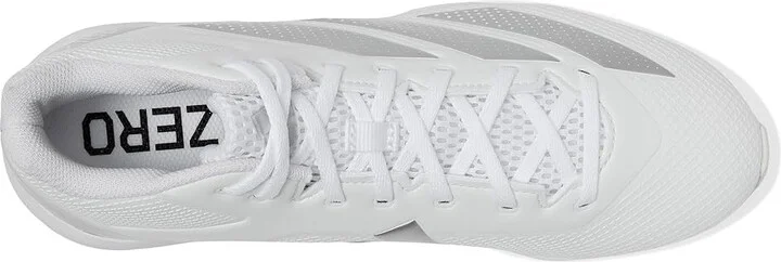 adidas Adizero Impact.2 Molded Rubber Football Cleats Men's Cleated Shoes White/Silver Metallic/White : 16 D - Medium, Synthetic - Image 2