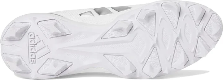 adidas Adizero Impact.2 Molded Rubber Football Cleats Men's Cleated Shoes White/Silver Metallic/White : 16 D - Medium, Synthetic - Image 3